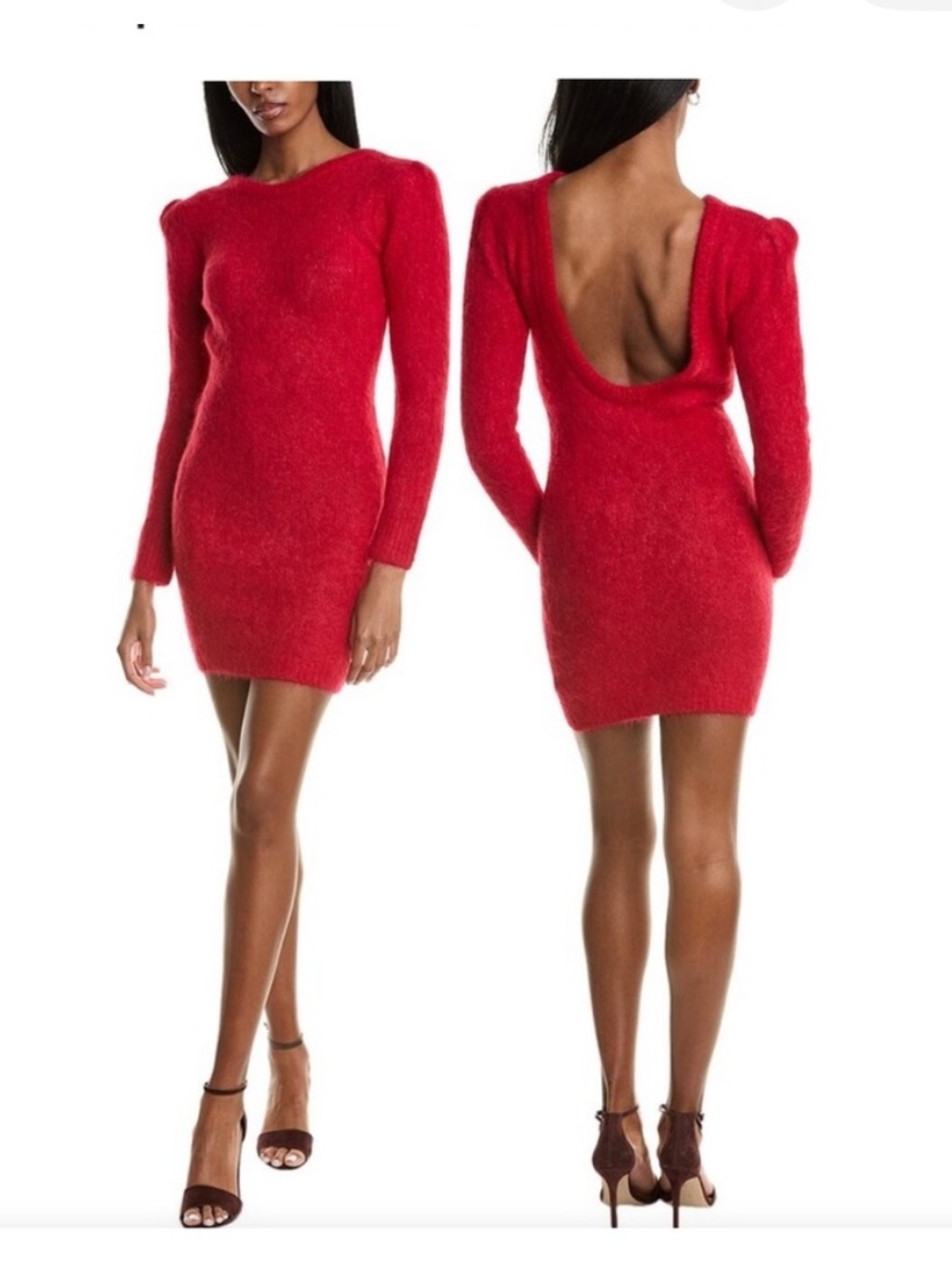 BA&SH Tunia Brushed Alpaca
Sweater Mini Dress Red